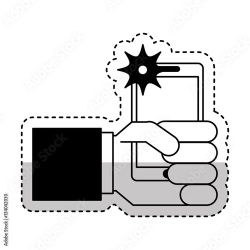 photo selfie with smartphone vector illustration design
