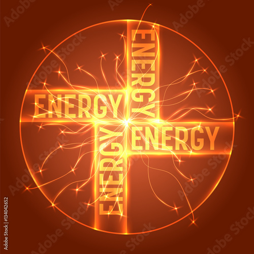 Abstract transparent circle with the word energy