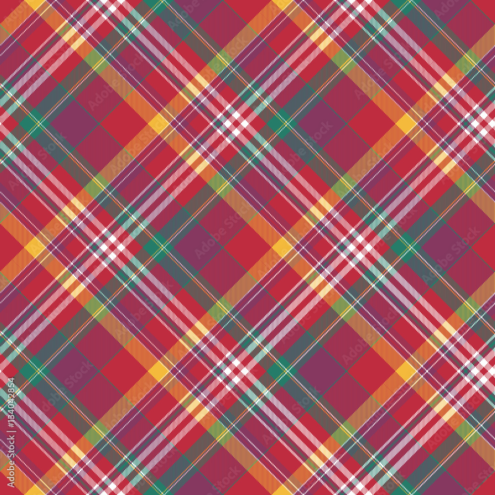 Check colored diagonal plaid madras seamless fabric texture Check colored diagonal plaid madras seamless fabric texture