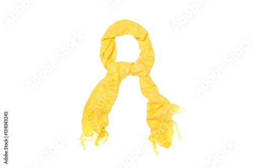 Yellow scarf isolated female.