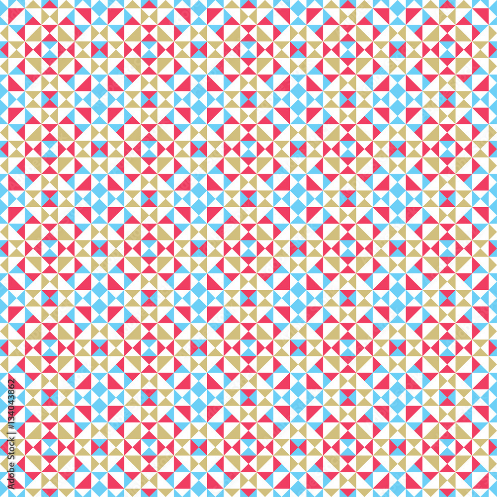 Abstract seamless geometric op three color pattern