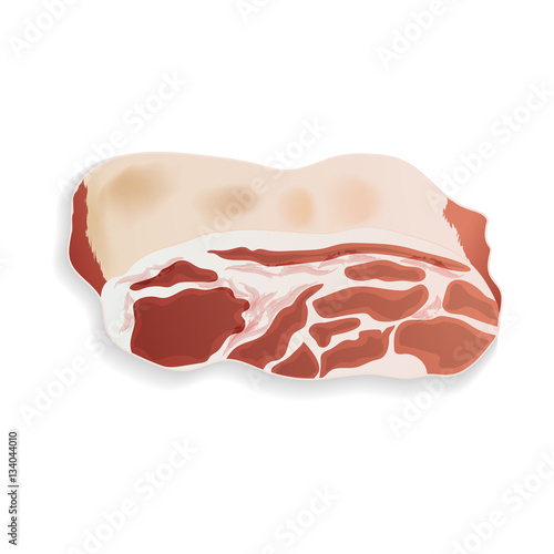 A piece of delicious fresh pork on a white background. For use a