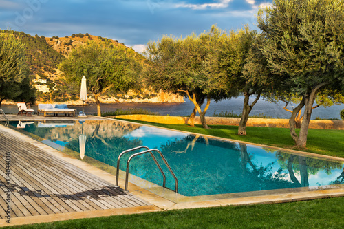 Swimming pool with a view of the trees