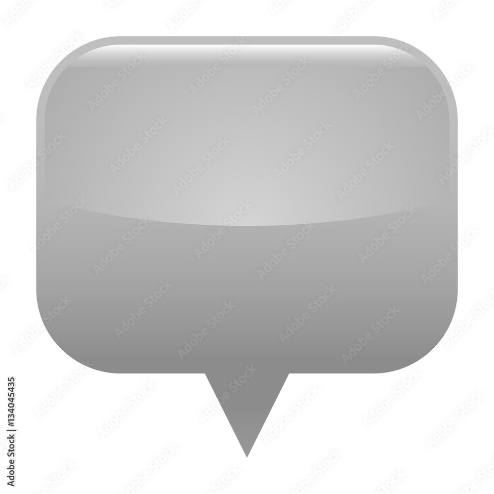 Naklejka premium Gray glossy map pin blank location icon square empty shape