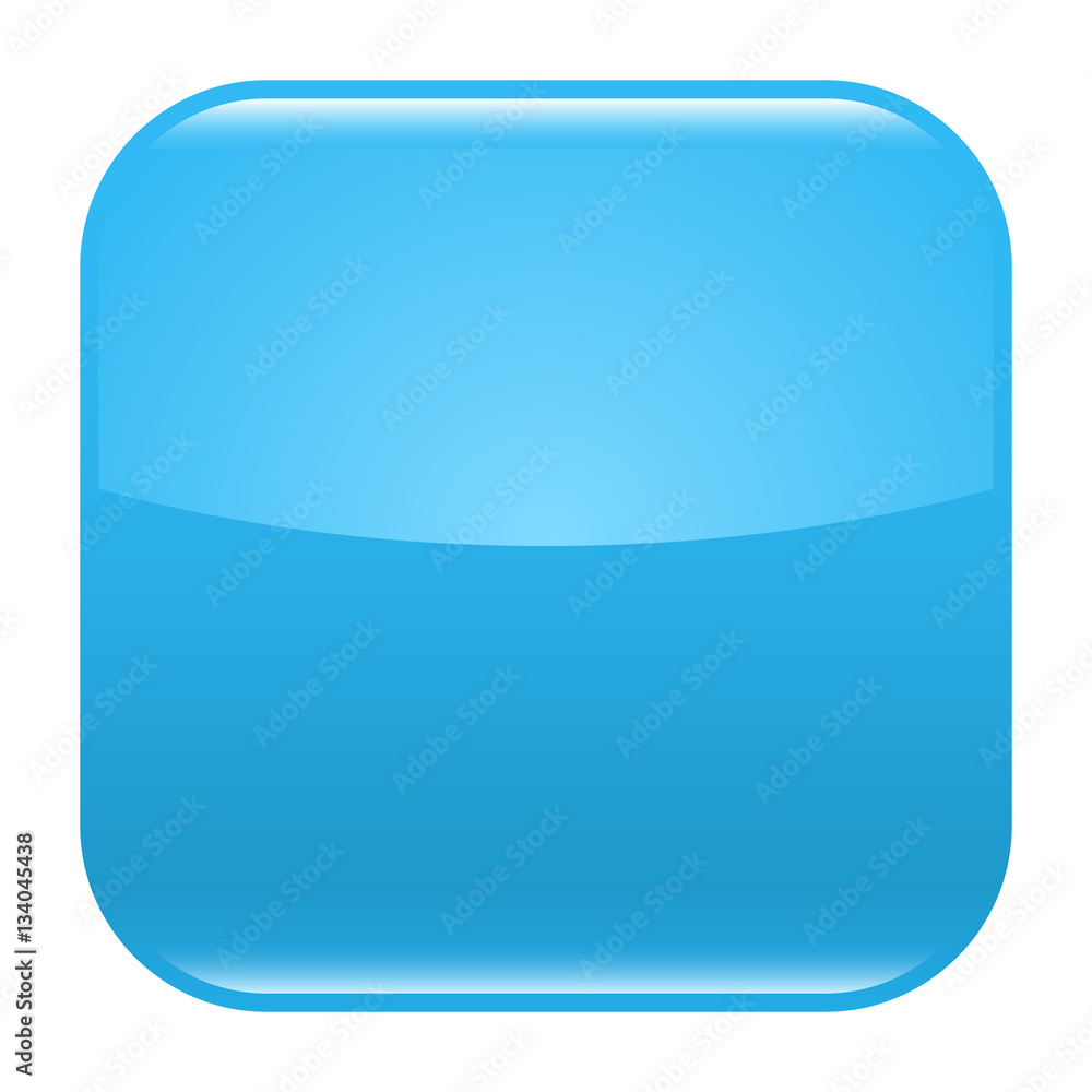 Blue glossy button blank icon square empty shape Blue glossy button blank icon square empty shape