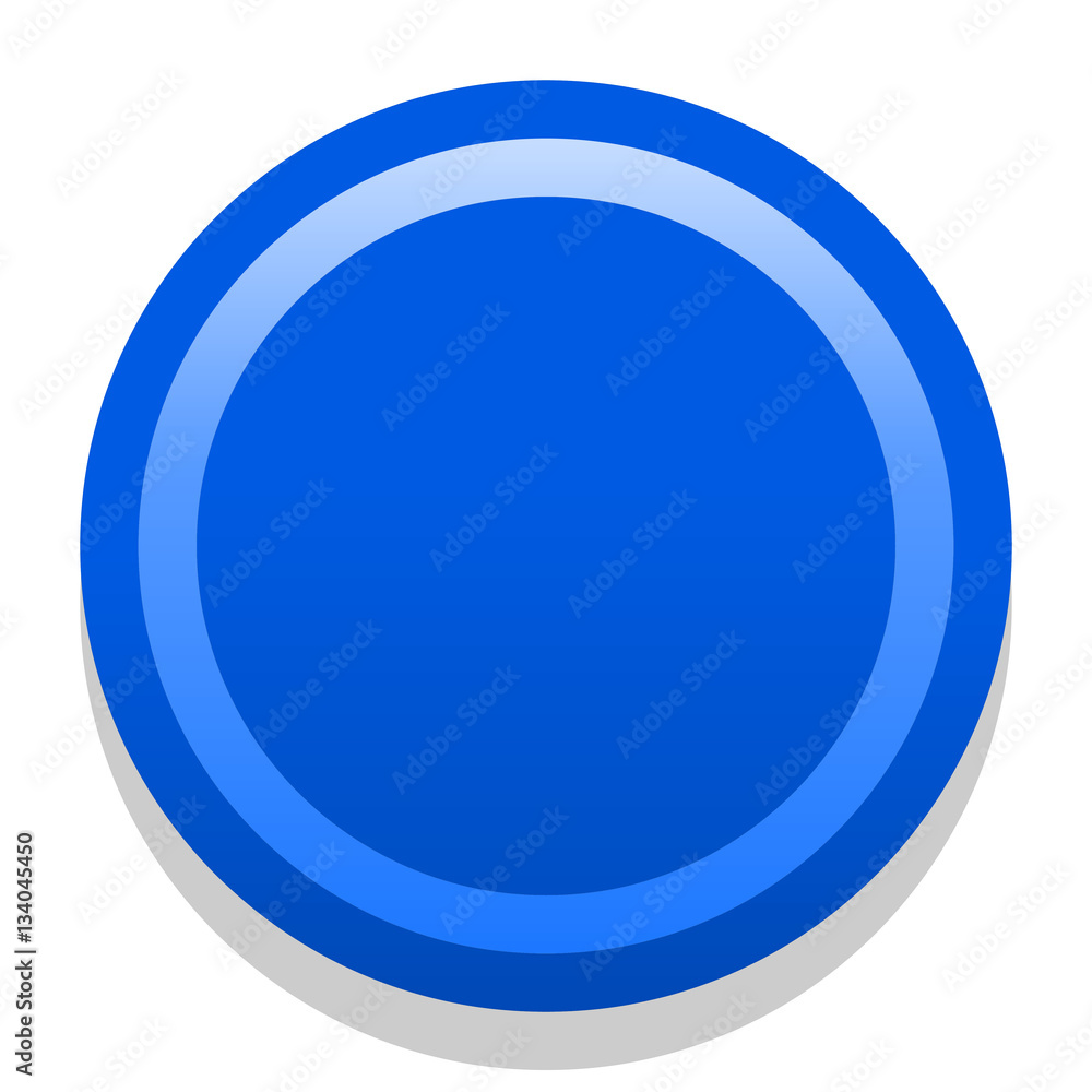3D blue blank icon in flat style