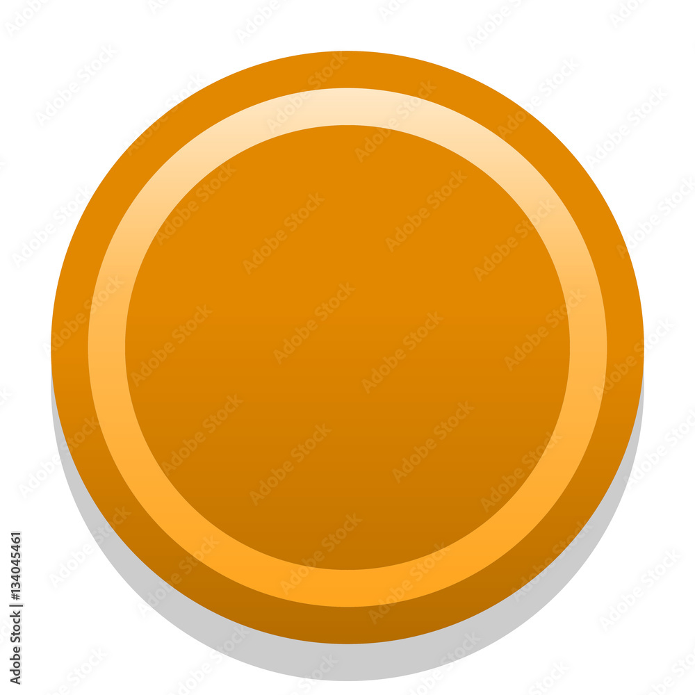 3D orange blank icon in flat style