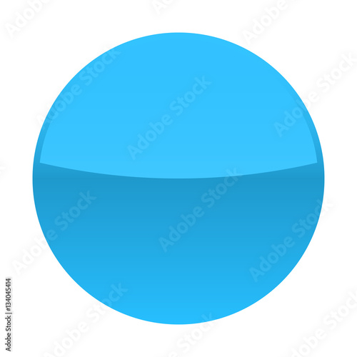 Blue glossy button blank round icon circle empty shape