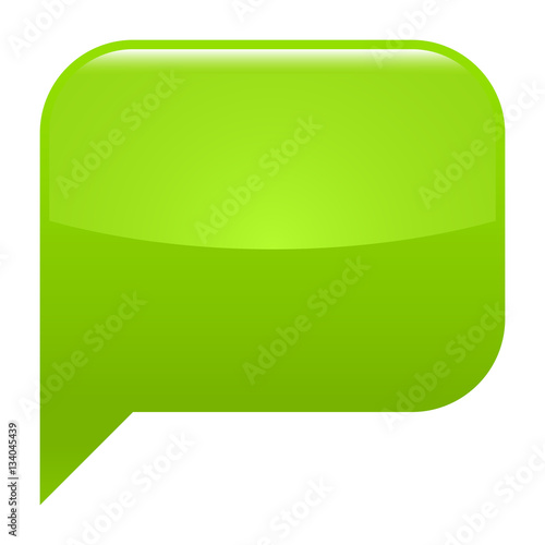 Green glossy speech bubble blank location icon square empty shap