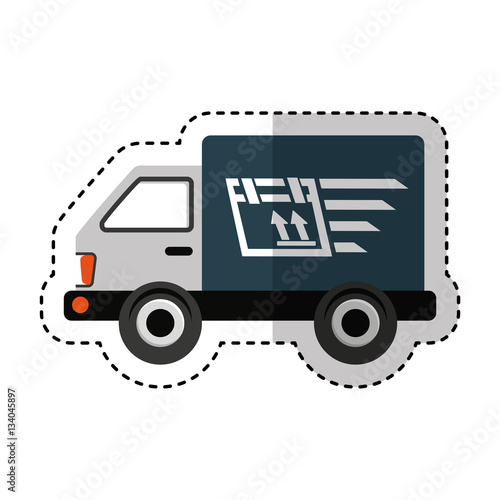 truck delivery vehicle icon vector illustration design