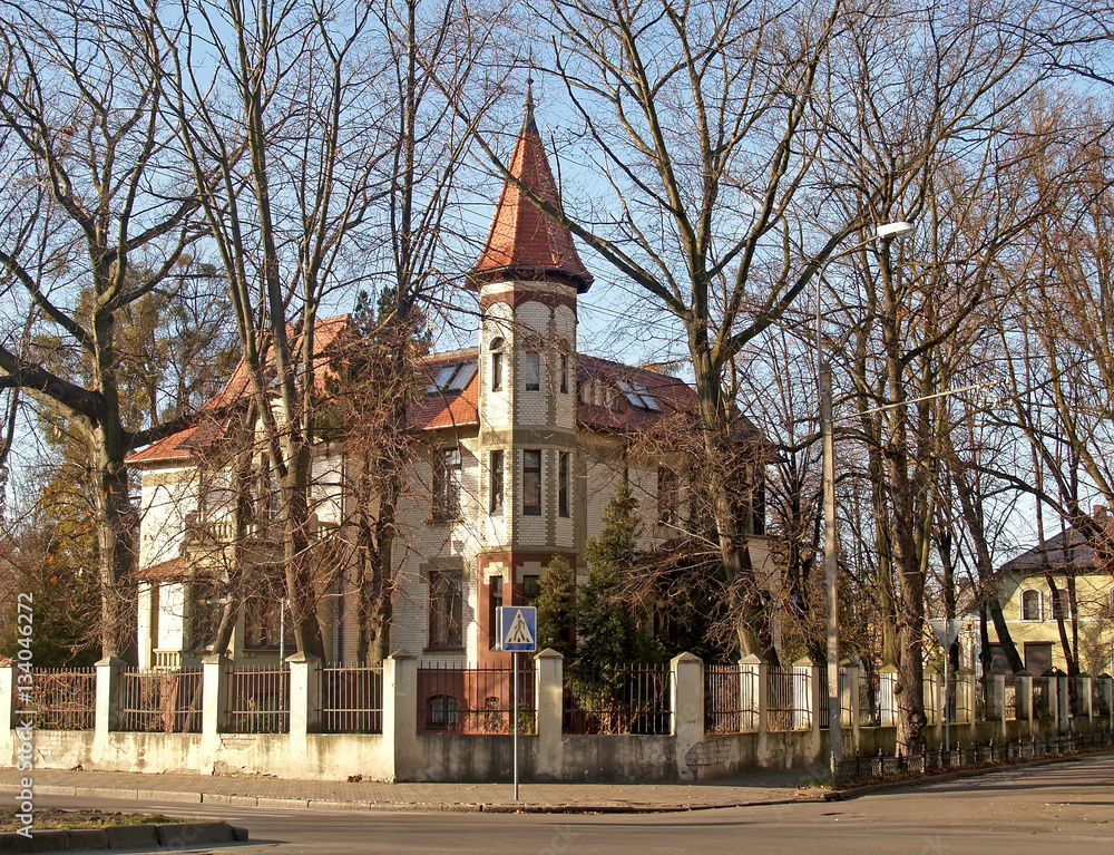 Kaliningrad, Russia. Old mansion on Kutuzov Street
