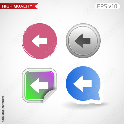 Free Download Colored icon or button of left arrow symbol with background - GFXLoad