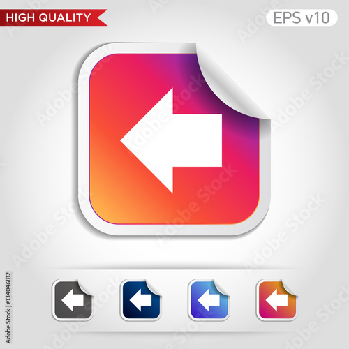 Free Download Colored icon or button of left arrow symbol with background - GFXLoad