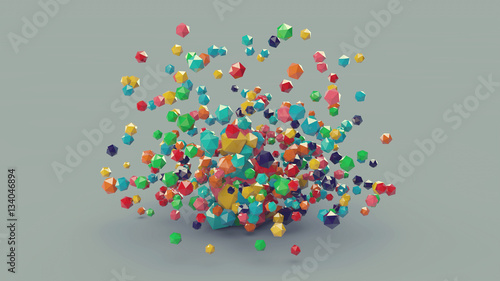 3d abstract colorful platonic composition, background