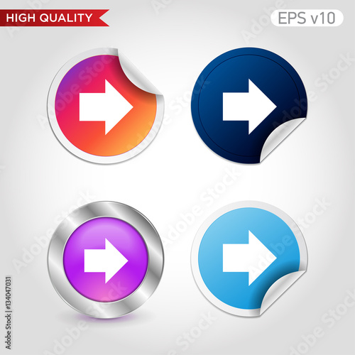 Free Download Colored icon or button of right arrow symbol with background - GFXLoad