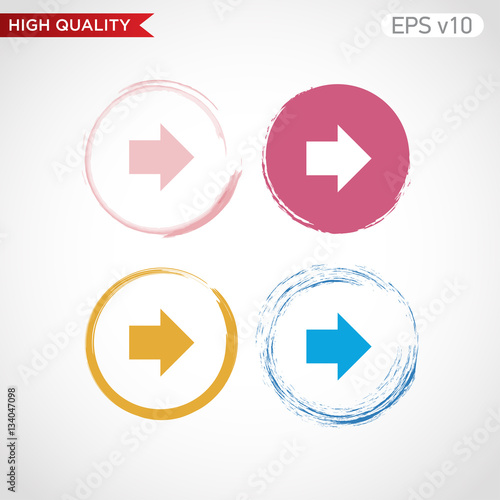Free Download Colored icon or button of right arrow symbol with background - GFXLoad