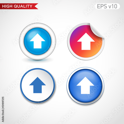 Free Download Colored icon or button of up arrow symbol with background - GFXLoad