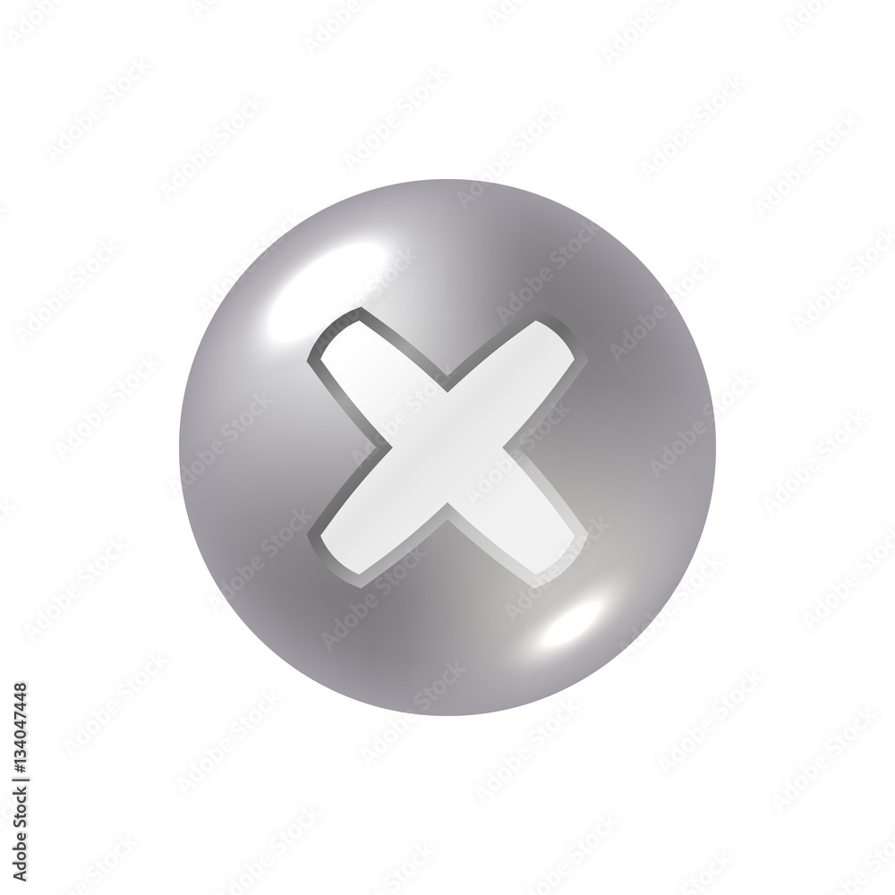 Cross sign silver element. Gray metal X icon isolated on white background. Mark graphic design. Steel volume button vote, decision, web. Symbol error, check, wrong stop, failed. Vector illustration Cross sign silver element. Gray metal X icon isolated on white background. Mark graphic design. Steel volume button vote, decision, web. Symbol error, check, wrong stop, failed. Vector illustration