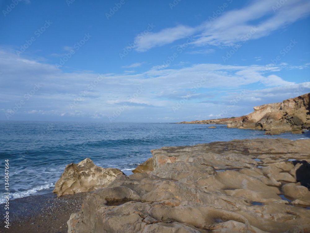 rocky shore on akamas peninsula in cyprus