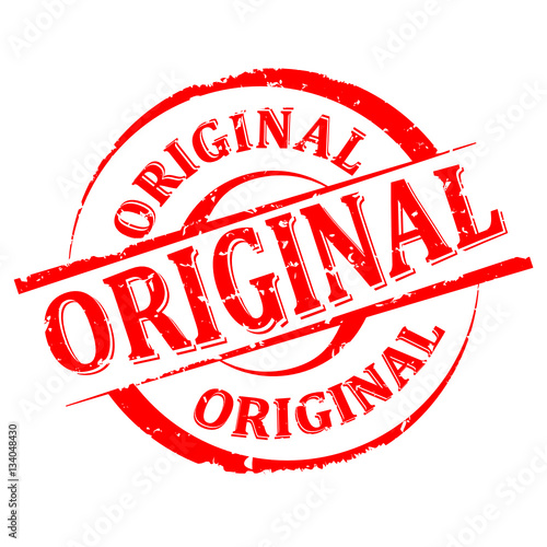 Scratched round red stamped - original - vector svg