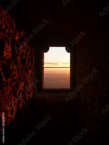 kantara castle in cyprus in a romanric sunrise