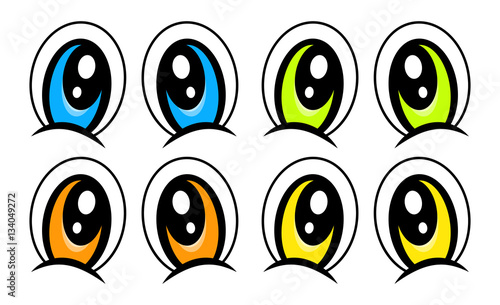 Fototapeta Naklejka Na Ścianę i Meble -  cartoon eyes set vector symbol icon design.