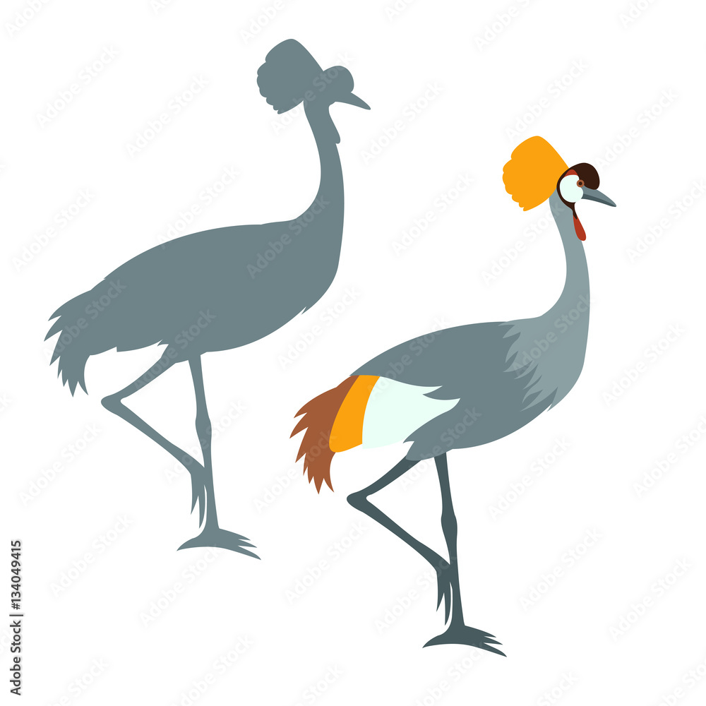 Crane vector illustration style Flat set silhouette Crane vector illustration style Flat set silhouette
