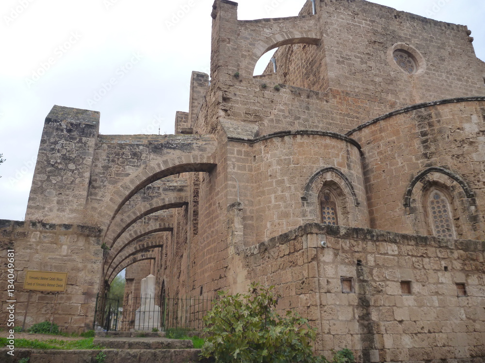 ruin of mediavel gothic church in famagusta