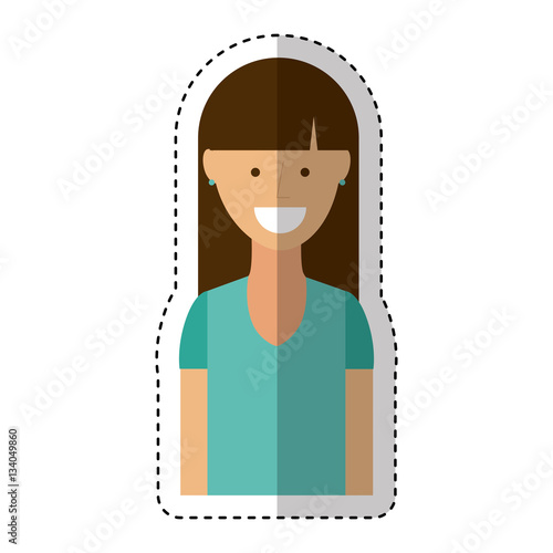 young woman avatar character vector illustration design