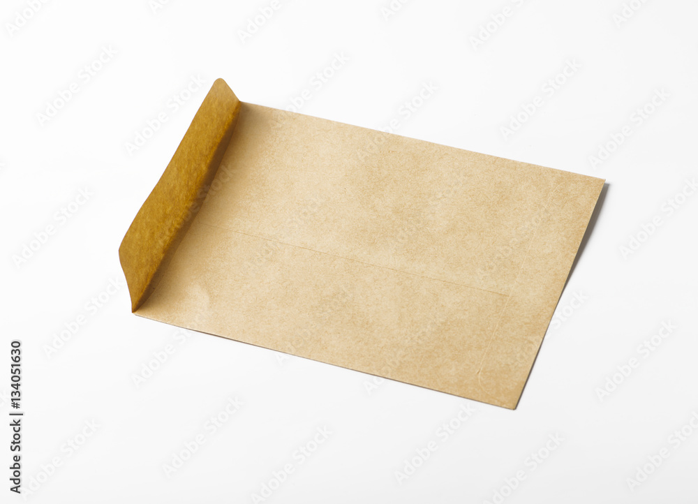 Brown paper envelope on white background Brown paper envelope on white background