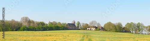Panorama of the village Rottum built on a terp - mound
