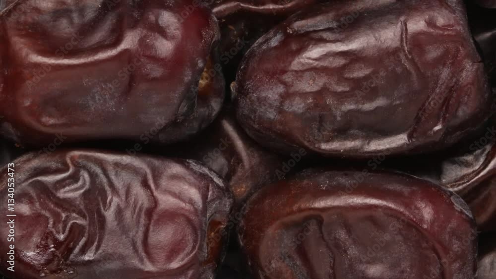 Ramadan food exotic palm dates fruit close up moving smoothly. Ramadan food exotic palm dates fruit close up moving smoothly.
