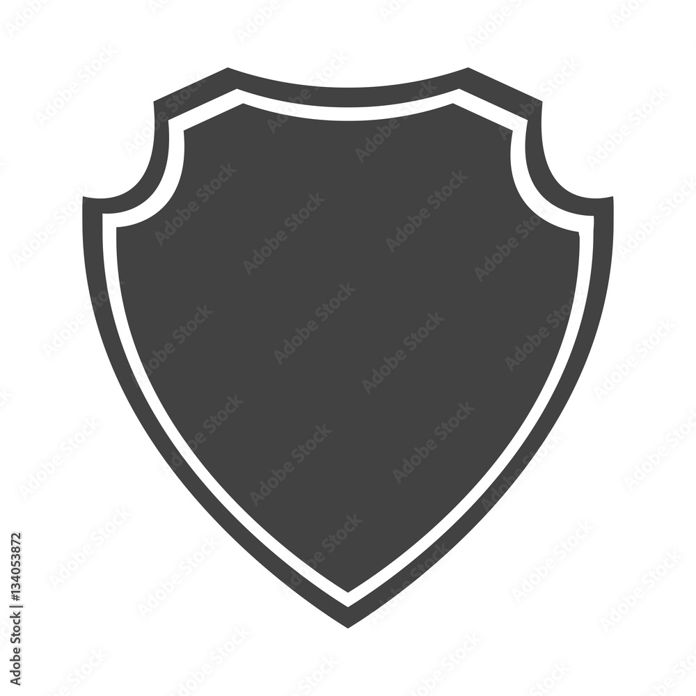 shield protection insignia security medieval graphic vector illustration eps 10