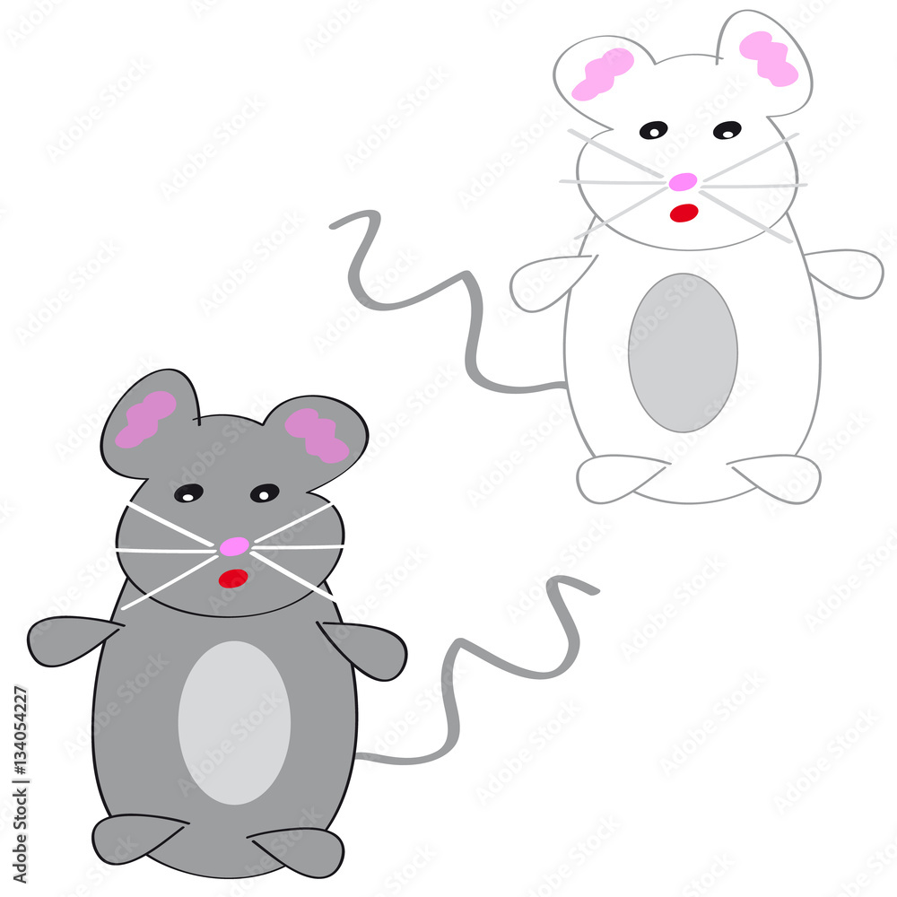 Two mouses on white background Two mouses on white background