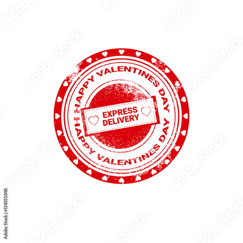 Free Download Valentine Day Gift Card Holiday Love Sticker Stamp Flat Vector Illustration - GFXLoad