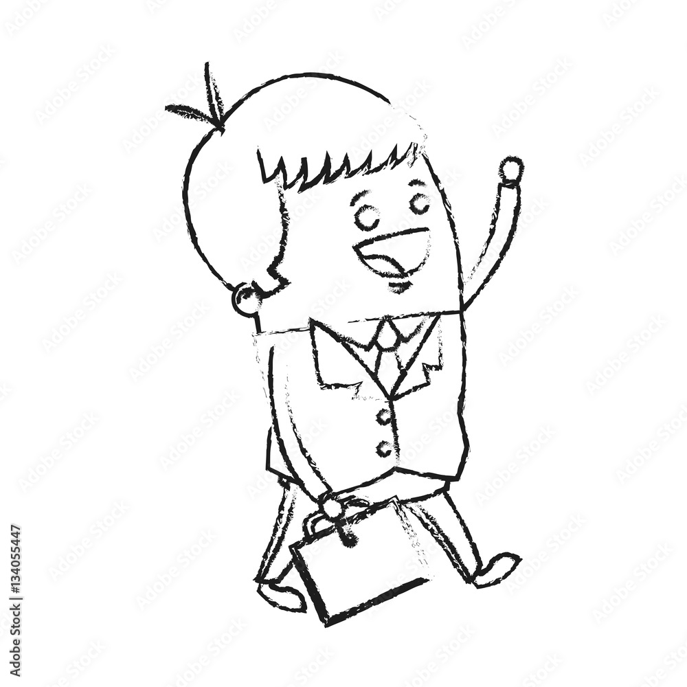 happy businessman cartoon icon over white background. vector illustration happy businessman cartoon icon over white background. vector illustration