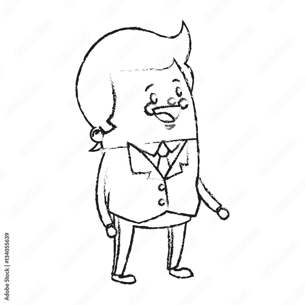 happy businessman cartoon icon over white background. vector illustration happy businessman cartoon icon over white background. vector illustration