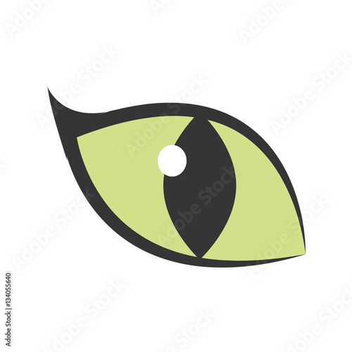 green eye big cat glowing icon vector illustration eps 10