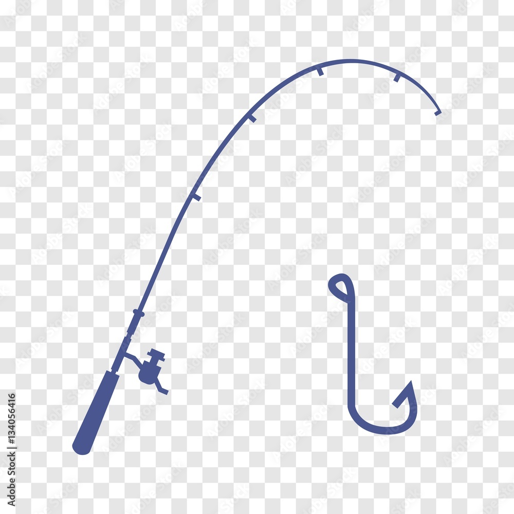 fishing rod and hook vector icon Stock Vector