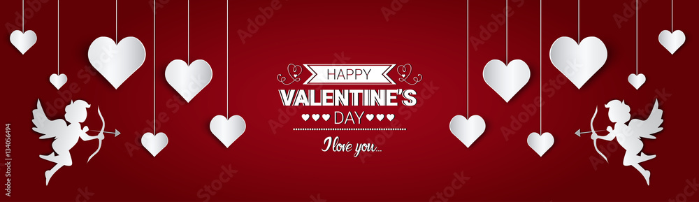 custom made wallpaper toronto digitalValentine Day Gift Card Holiday Love Heart Shape Flat Vector Illustration
