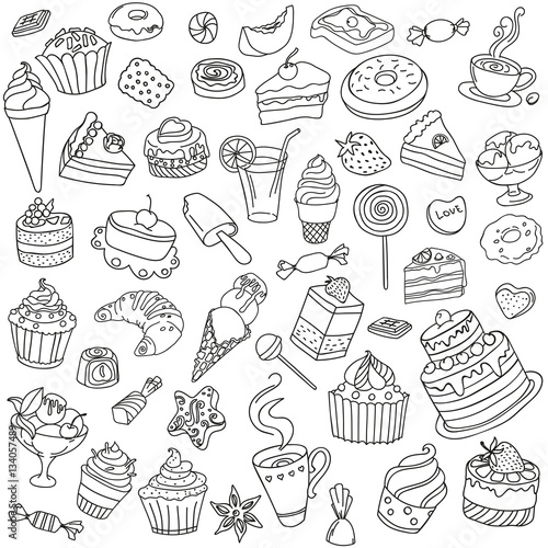 Vector set of different sweets
