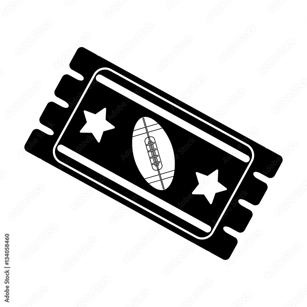 silhouette ticket game american football icon vector illustration eps ...
