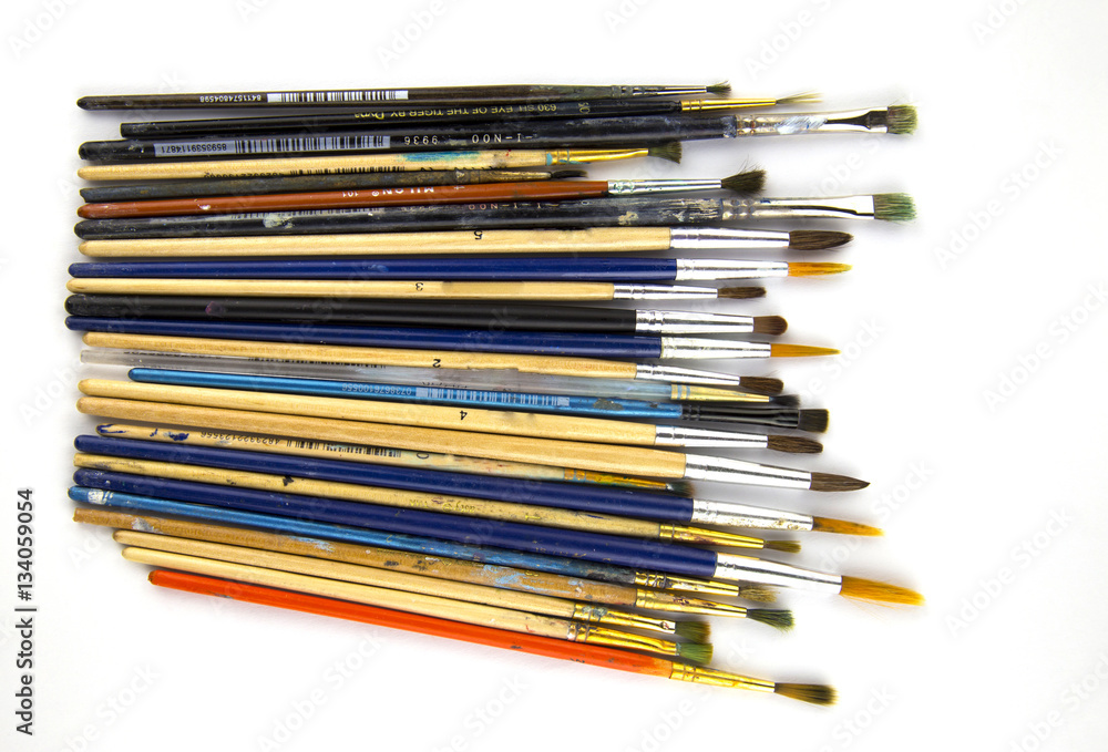 painting brushes on isolated white background painting brushes on isolated white background