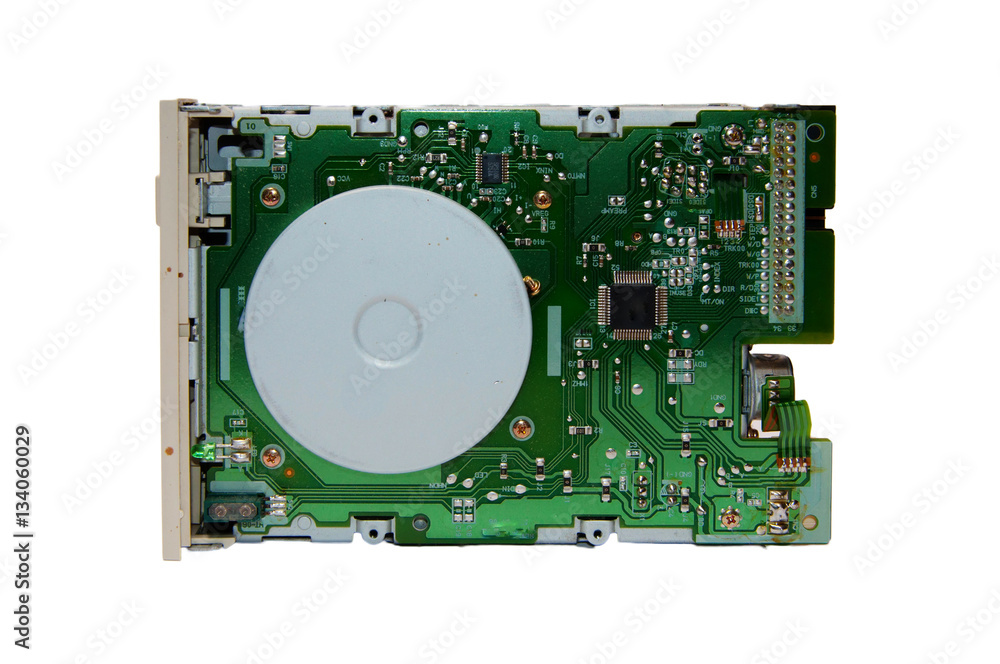 CD disc player disassembled. Isolated on white. CD disc player disassembled. Isolated on white.