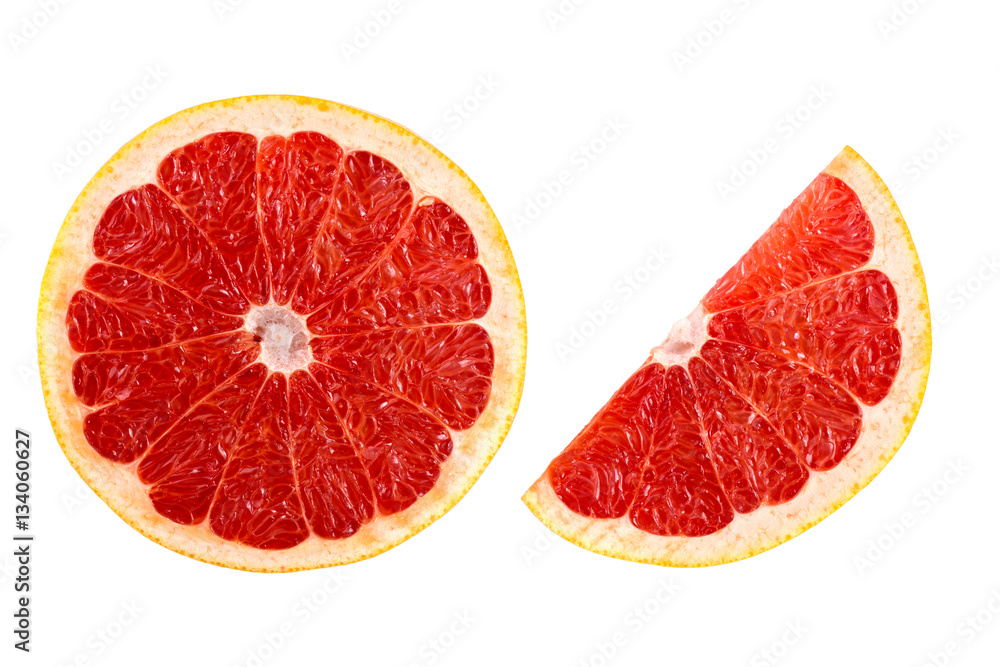 bright juicy round slices of grapefruit isolated on white background bright juicy round slices of grapefruit isolated on white background