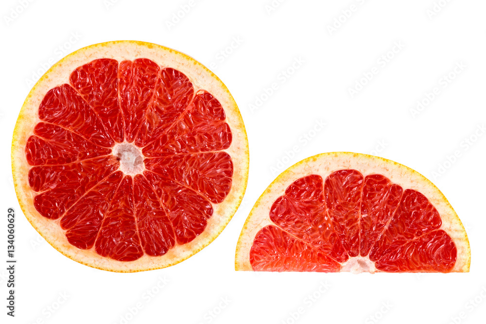 bright juicy round slices of grapefruit isolated on white background bright juicy round slices of grapefruit isolated on white background