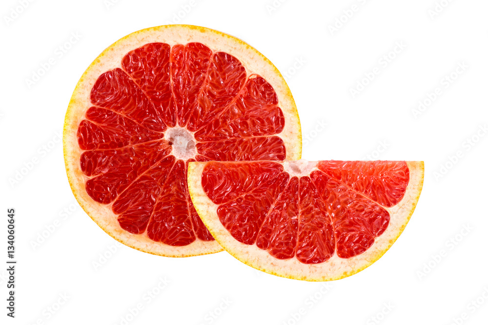 bright juicy round slices of grapefruit isolated on white background bright juicy round slices of grapefruit isolated on white background