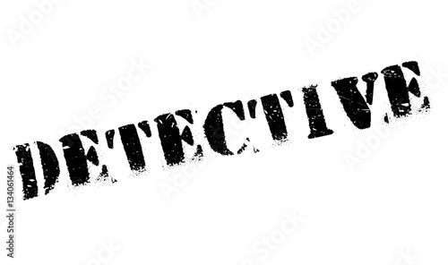 Detective rubber stamp. Grunge design with dust scratches. Effects can be easily removed for a clean, crisp look. Color is easily changed.