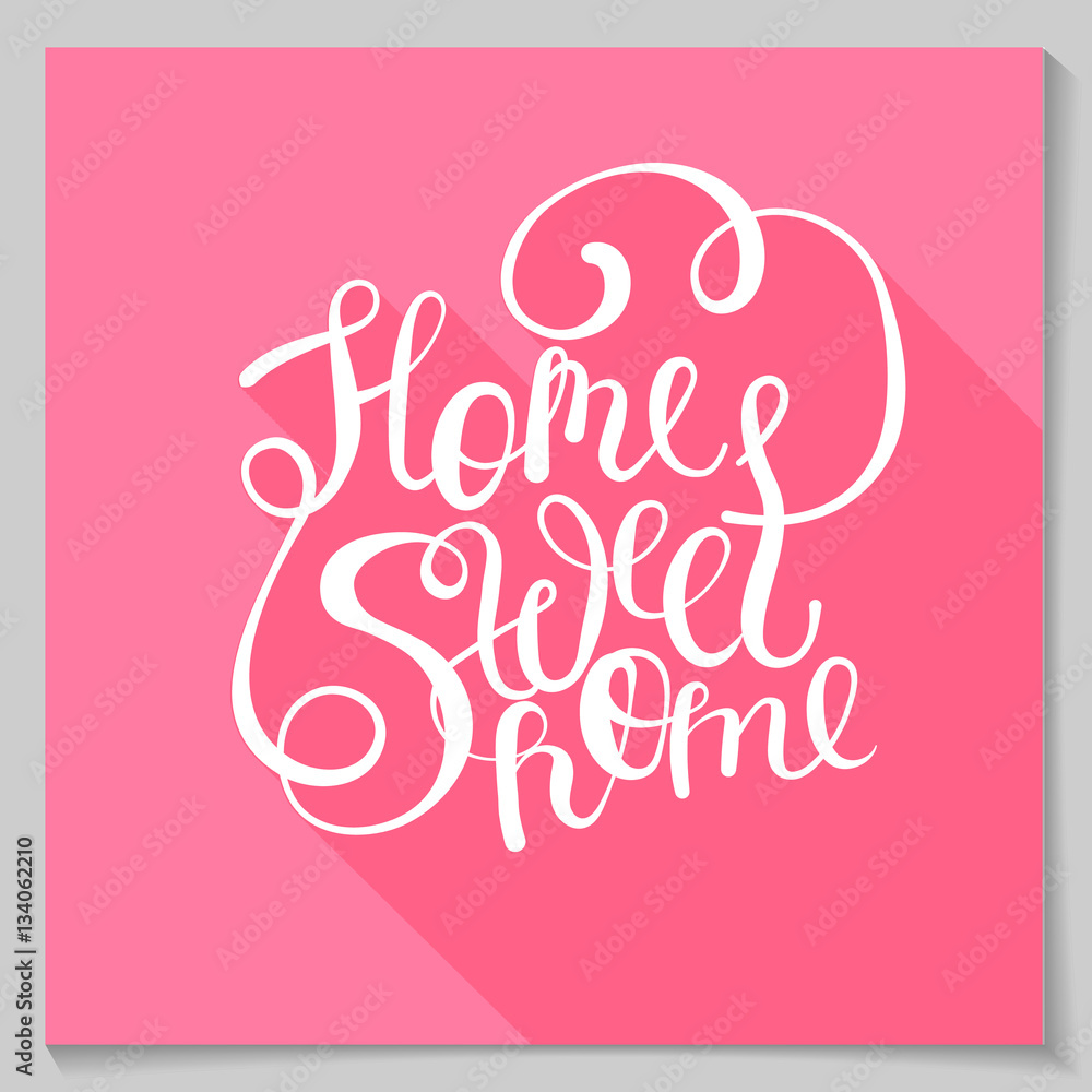 Vector home sweet lettering text free style.