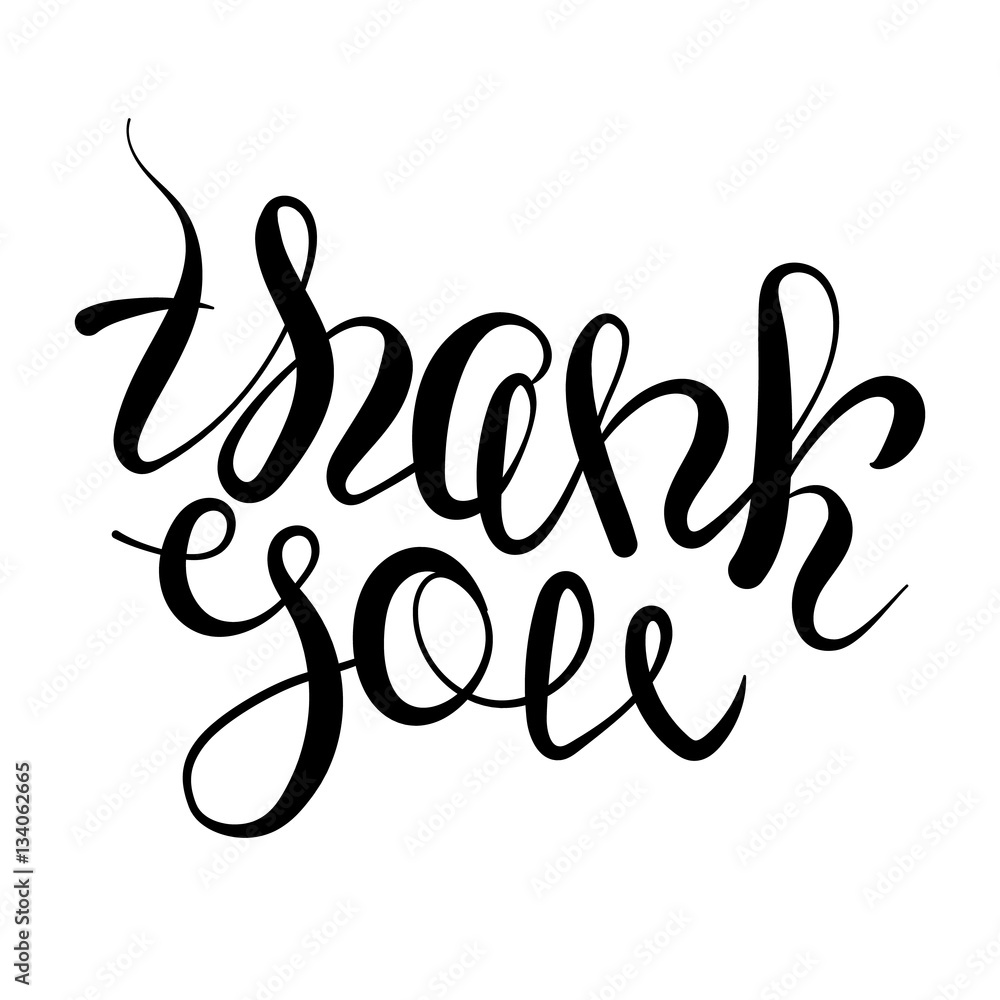 Vector thank you lettering isolated. Free style object Vector thank you lettering isolated. Free style object